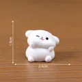 Cute white miniature puppy figurine for DIY dollhouse and desk decor, 2.4cm width - 1.9x2.4cm / 1# Clever