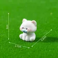 Linda figura en miniatura de gato blanco con pez para micro-paisaje DIY jardín - Estilo 1 Comiendo Pescado / Estilo Comiendo Pescado