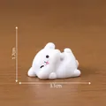 Miniature white prone dog figurine for micro landscape DIY decor, 3.1x1.7cm - 1.7x3.1cm / 2# Lazy