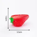 Creative miniature luminous half-cut strawberry figurine for DIY decoration, 3.5cm - Strawberry