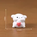 Cute white puppy figurine micro-landscape ornament holding red ice cream cone decoration - 1.9x2.5cm / 3# Ice Cream