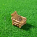 Miniature bamboo style antique chair ornament for micro landscape DIY, size 2.7x2.6cm - 4# Chair