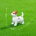 Miniature white and brown spotted cartoon puppy figurine for micro landscape DIY - Looking Upward Pose / 1# Puppy (White with Brown Spots)