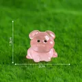 Adorable miniature pink pug figurine for micro landscape DIY garden decor 2cm size - Lying Pug (4#) / 1.8x2.0cm / Red