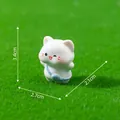 Linda figura de gatito blanco con bolso de pez azul para decoración paisaje 3.4cm - Estilo 4 Bolsa de Pez / Estilo Bolsa de Pez