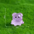 Miniatur Mops Figur lila 2cm x 1.8cm für DIY Fee Garten Mikro Landschaft Dekoration - Liegender Mops (5#)