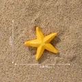 Étoile de mer miniature jaune réaliste pour décor d'aquarium DIY, 3,0cm x 2,9cm - Style 1 Étoile de mer dorée / 1 Pièce