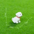 Miniature white puppy figurine for DIY micro-landscapes, dimensions 2.7x2.8x1.9cm - Pose with Bell Collar / 3# Puppy (Pure White)