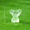 Miniature light green luminous fennec fox figurine 2.4cm for micro landscape DIY decor - 1 Piece / Green