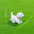 Miniature white puppy dog figurine for DIY decor, 3.6cm long small desktop ornament - Cute Standing Pose / 4# Puppy (White with Dark Brown Collar)