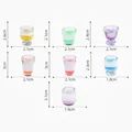 Set mit 7 bunten Miniatur-Puppenhausbechern mit spezifischen Höhen- und Breitenangaben - Glitzer Ausführung / Gemischte Farben / Glitzer Becher