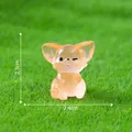 Mini luminous fennec fox figurine for micro landscape DIY crafts and desk decoration - 1 Piece / Orange