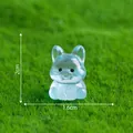 Leuchtende Mops-Figur für Mikro-Landschaft DIY Garten-Deko in hellem Blau-Resin - Sitzender Mops (8#)