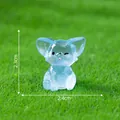 Mini luminous blue fennec fox resin figurine for micro landscape DIY decoration - 1 Piece / Blue