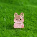 Süße rosa leuchtende Mops-Miniaturpuppe für DIY-Gartendekoration, Größe 2x1,6 cm - Sitzender Mops (9#)