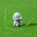 Miniature grey puppy figurine for DIY landscape decoration, measuring 2cm in height. - Standing Poodle (C3304) / 1# Dog (Grey White Poodle)