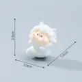 Cute miniature sheep figurine ornament with 2.5cm height dimension markers - Lamb / White