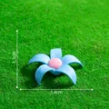 Statuina di fiore in PVC blu e rosa per decorazione giardino micro paesaggio, 5,4 cm - Fiore Blu / 1 Pezzo