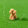 Adorable miniature brown poodle figurine for DIY micro landscape and desktop decoration - Sitting Poodle (C3304) / 2# Dog (Light Brown Poodle)