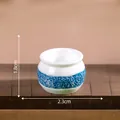 Miniatur-Keramikvase für Puppenhaus-DIY mit blauer Struktur, Größe 2,3 x 1,8 cm - Vase Stil 9