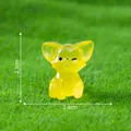 Yellow miniature glowing fennec fox figurine for creative DIY micro landscape decor. - 1 Piece / Yellow