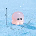 Figurine de mini poulpe rose translucide en résine pour micro-paysage DIY, 1,7 cm - Poulpe Méduse Rose (C3136)