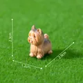 Miniature Yorkshire Terrier figurine for micro landscapes, size 2.3 x 1.2 x 2.9 cm. - Standing Yorkshire (C3304) / 4# Dog (Brown Yorkshire)