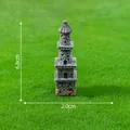 Miniature grey stone tower ornament for micro-landscape gardening, size 6.8cm x 2.0cm. - Simulated Multi-layer Stone Tower (1#) / 6.8x2.0cm