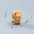 Mini capybara resin figurine for DIY decoration, 2.2cm height, cute tan animal ornament - Capybara Style / Brown