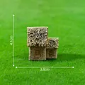 Detailed miniature stone cottage figurine for bonsai and garden decoration, 4.1x3.8cm - Simulated Stone House (2#) / 4.1x3.8cm