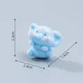 Miniature cute blue elephant figurine DIY ornament for desktop or car dashboard decoration - Blue