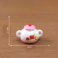 Hand-painted miniature ceramic floral tea jar for dollhouse landscape decoration, 2.1x3cm - 1# Pink Body Teapot