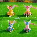 Set of 4 LOVE flower fairy PVC figurines for desk or micro landscape decor. - Flower Fairy and Flower Set