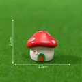 Red mushroom house miniature figurine for DIY micro landscape garden decor 2.5x2.2cm - 2.2X2.5cm / Style 3 Mushroom House