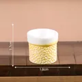 Miniatur-Übertopf in Gelb mit Steintextur, weißer Rand, 1,8 cm Breite für Puppenhaus - Vase Stil 13