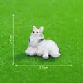 Figura realista de gato Maine Coon en miniatura para decoración de jardín DIY - Posición Perezosa (1#) / 3.1x2.4x2.1cm / Patrón gris blanco