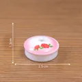 Miniature ceramic floral bowl with lid for dollhouse DIY decoration, 2.5cm diameter - 3# Pink Lid Casserole