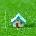 Blue roof miniature countryside tile house for micro landscape DIY garden decor - 2cm - Width 2cm x Height 1.7cm / Blue Tile House