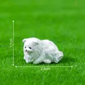 Miniature white Pomeranian dog figurine for DIY micro landscape gardening decoration - 2# Sad Pose