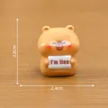 Miniature resin cartoon hamster figurine holding I'm fine sign for DIY dollhouse decor, 2.8cm - Holding Sign Capybara / 2.4cm x 2.8cm