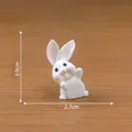 Simpatica statuetta di coniglio bianco in miniatura per decorazione casa delle bambole - Posa Testa Inclinata (4#) / 3.9x2.7cm