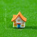 Miniature countryside resin house figurine for DIY garden micro landscape, 2cm height. - Width 2.1cm x Height 2cm / Red Tile House
