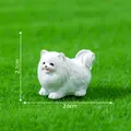 Miniature white Pomeranian dog figurine for micro landscape DIY garden decor 2.6cm - 4# Happy Pose