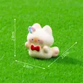 Miniature chubby cat figurine with red bow for DIY micro landscape decor, size 2.8cm - Kitten with Hairclip (4#) / 2.8x2.8x2.0cm