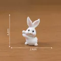 Miniatura statuetta di coniglio bianco per scrivania, ornamento fai da te alto 4,2 cm - 4.2x2.9cm