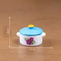 Miniature retro floral ceramic pot variant for dollhouse DIY decoration 1.8x2.8cm - 7# Blue Lid Stew Pot