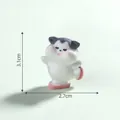 Figura de gato esquiador en miniatura para decoración de paisajes DIY, 3,1 cm - 3.1x2.7cm / 1# Patinaje Rojo