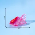 Miniature de poisson rouge en résine rose pour décor d'aquarium micro paysage 3.3cm - Style Queue de Papillon / 3.3x1.5cm