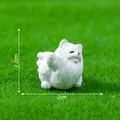 Mini witte Pommerse puppy figuur voor doe-het-zelf tuin micro-landschap - 5# Zwaaiende Pose