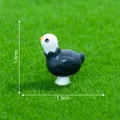 Miniature black and white bird figurine for DIY dollhouse decoration, 1.9cm height - 1.9x1.5cm / Ostrich